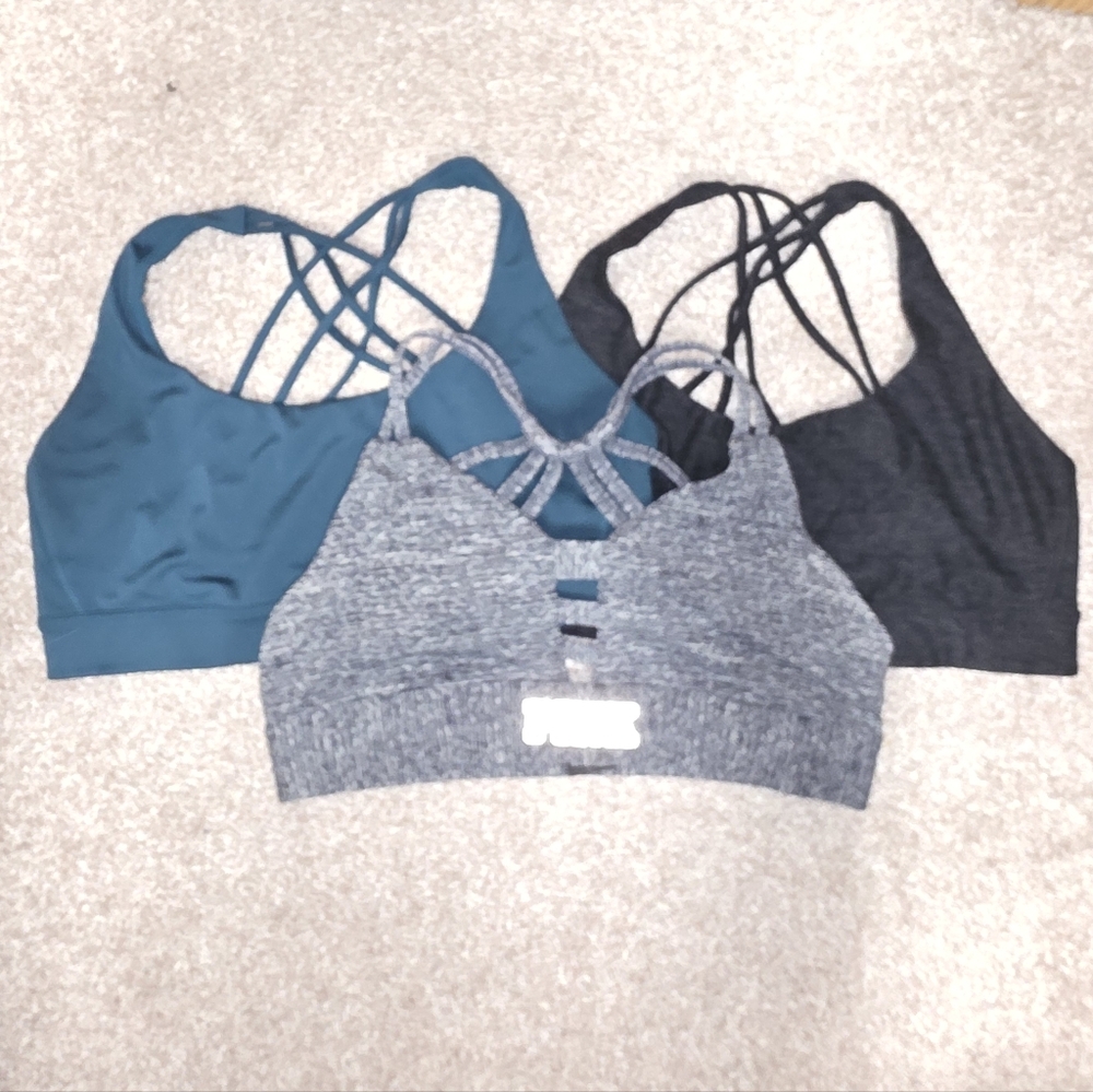 3 sports bras from Victoria's Secret and Pink size large
